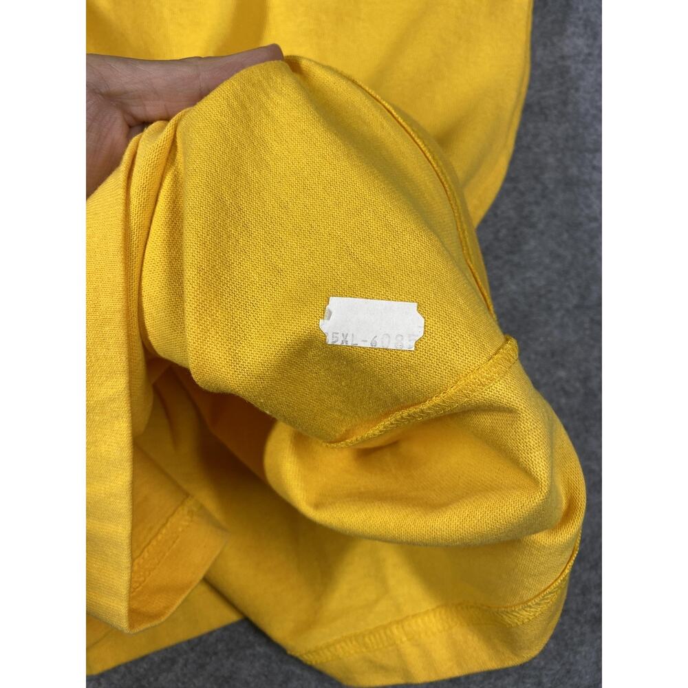 Vintage Converse Shirt Mens Extra Large Yellow Quarter Zip Made USA 80s 90s - Picture 9 of 10